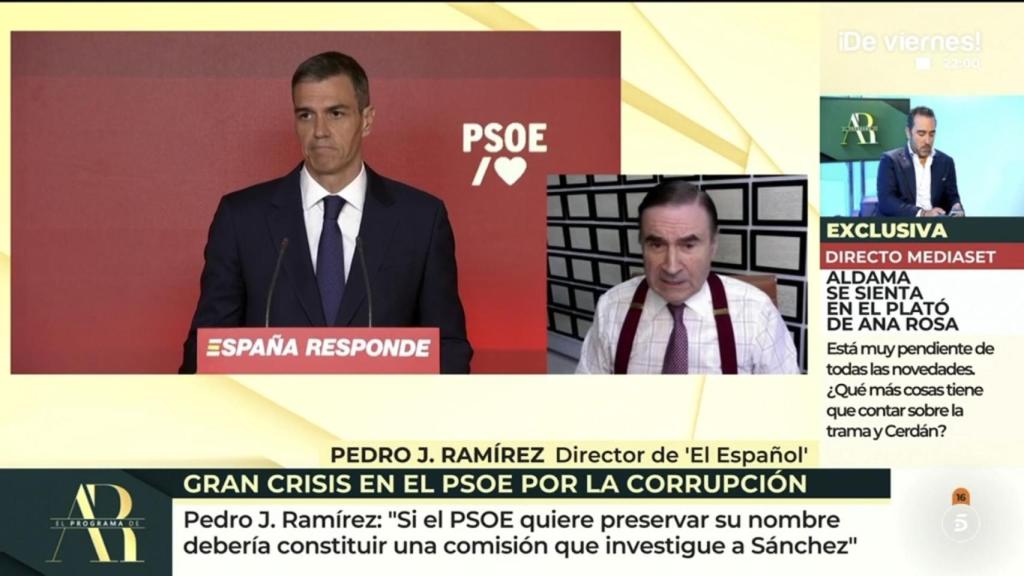 Pedro J. Ramírez durante su intervención en 'El programa de AR' este viernes.