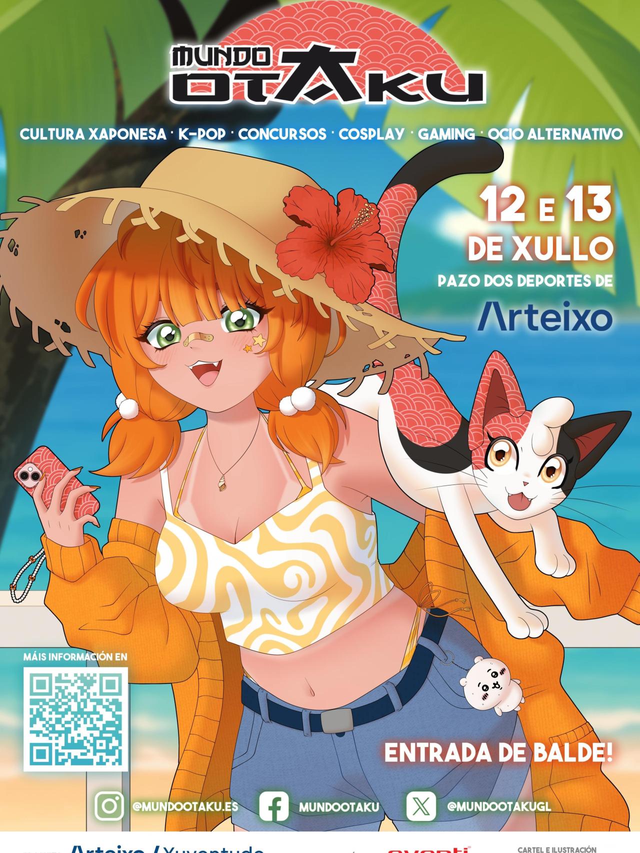 Cartel de Mundo Otaku en Arteixo.