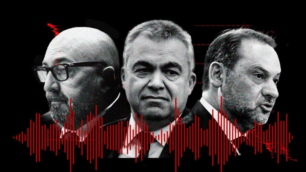 Fotomontaje con las caras de Koldo García, Santos Cerdán y José Luis Äbalos.