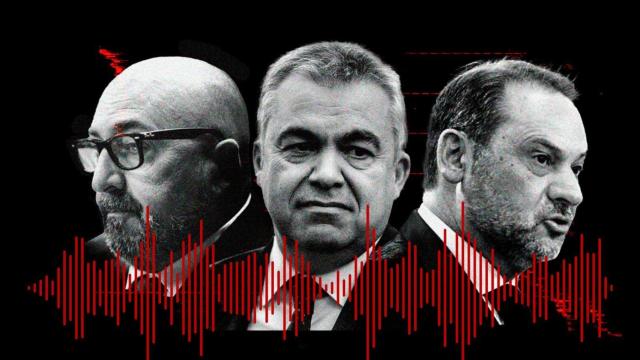 Fotomontaje con las caras de Koldo García, Santos Cerdán y José Luis Äbalos.