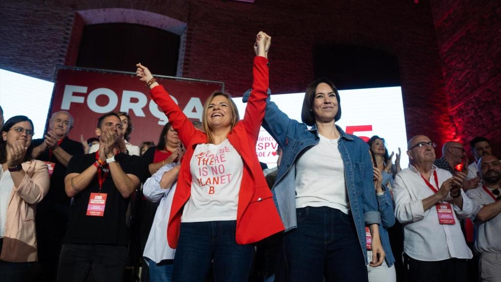 Pilar Bernabé y Diana Morant, en un acto de partido. Jorge Gil / Europa Press