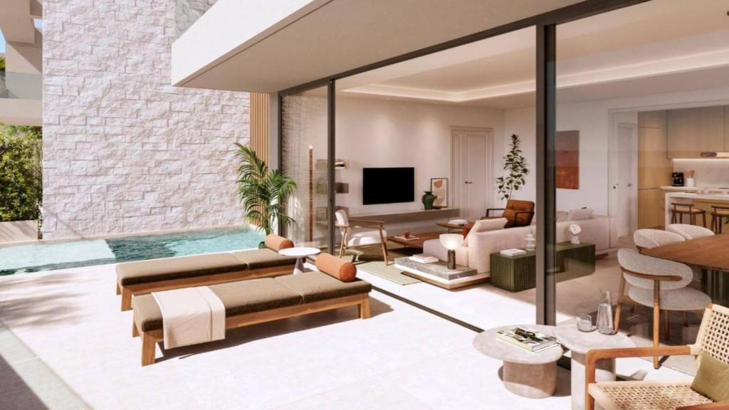 Zona de terraza de una de las viviendas.