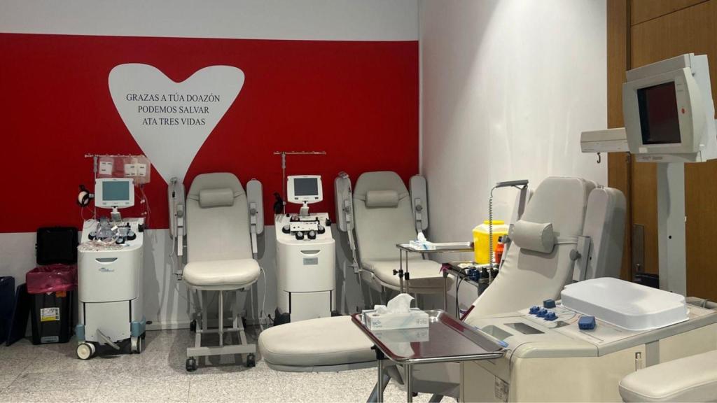 Local de donación de sangre en Santiago.