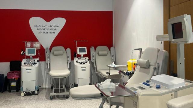 Local de donación de sangre en Santiago.