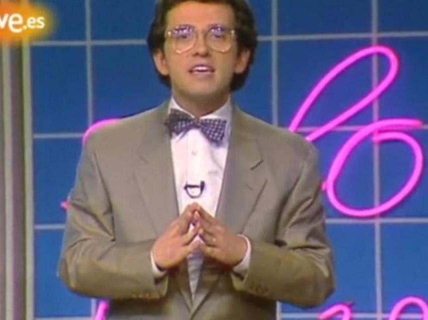 Hurtado cuando era presentador de 'Si lo sé no vengo', entre 1985 y 1988.