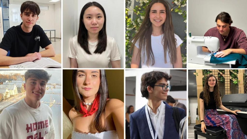 De izquierda a derecha y de arriba a abajo: Edu, Jingy, Paula, Iago, Sergio, Irati, Pablo y Mariana, algunos de los mejores alumnos de la PAU 2025.