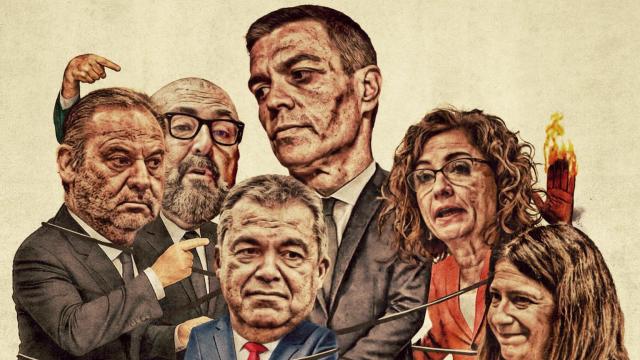 Pedro Sánchez atado a los casos de corrupción que atesoran a su partido.