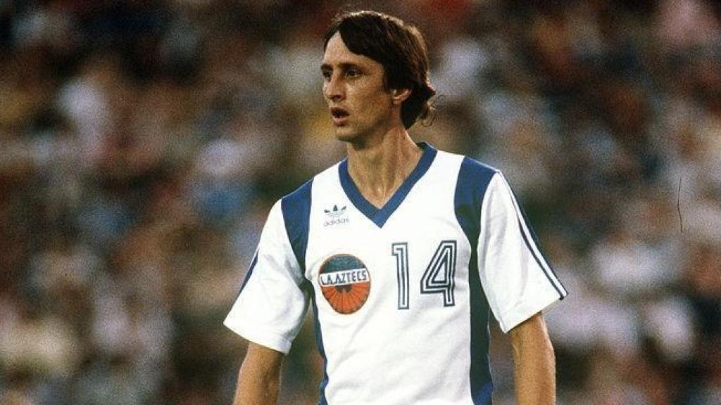 Johan Cruyff, con la camiseta de Los Ángeles Aztecs.