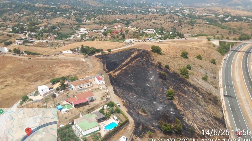 Imagen de la zona quemada en Mijas.