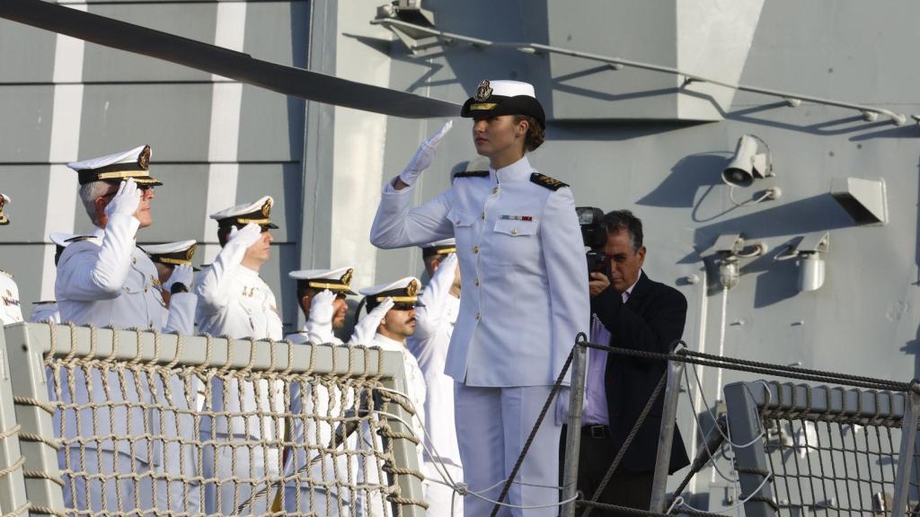 La princesa Leonor este sábado en Las Palmas de Gran Canaria en la fragata Blas de Lezo.