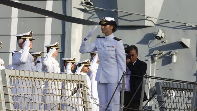La princesa Leonor este sábado en Las Palmas de Gran Canaria en la fragata Blas de Lezo.