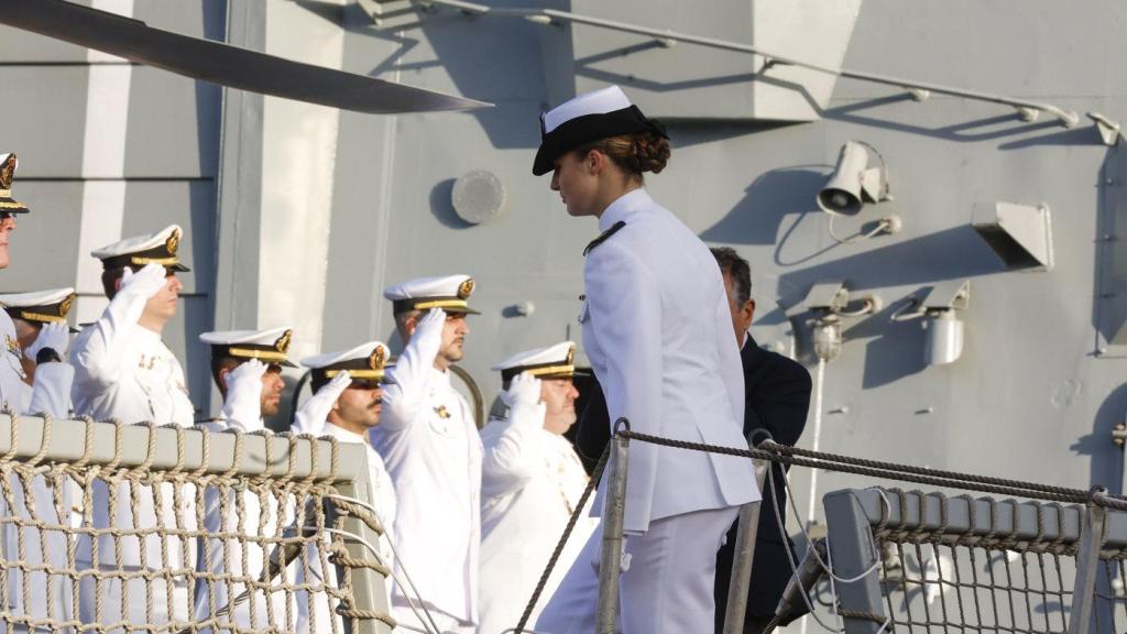 La princesa Leonor este sábado en Las Palmas de Gran Canaria en la fragata Blas de Lezo.
