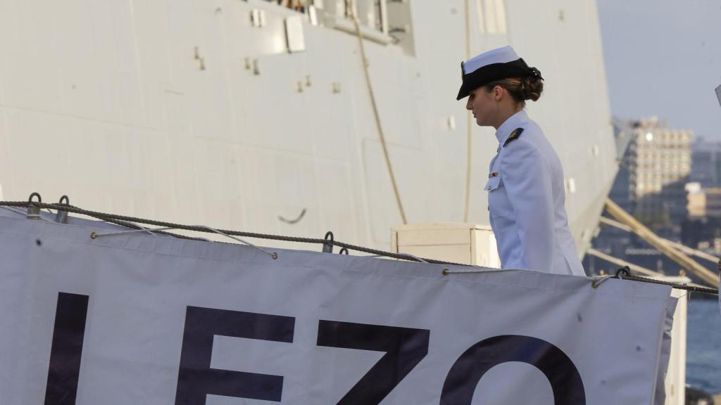 La princesa Leonor este sábado en Las Palmas de Gran Canaria en la fragata Blas de Lezo.