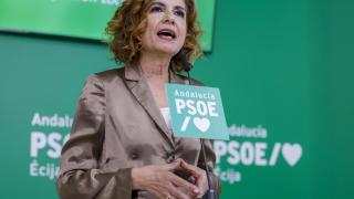 La vicesecretaria general del PSOE y secretaria general del PSOE de Andalucía, María Jesús Montero, este domingo en Écija.