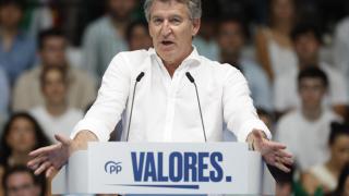 Alberto Núñez Feijóo, este domingo, en un acto en Málaga.