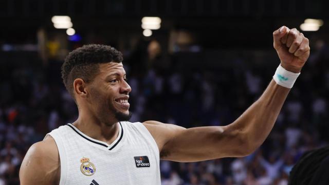 Edy Tavares, durante el segundo partido de semifinales entre Real Madrid y Unicaja.