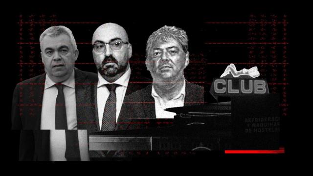 Santos Cerdán, Koldo García y Antxón Alonso.