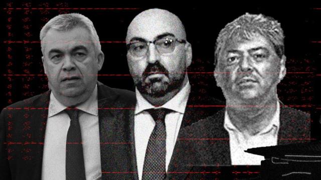 Santos Cerdán, Koldo García y Antxón Alonso.