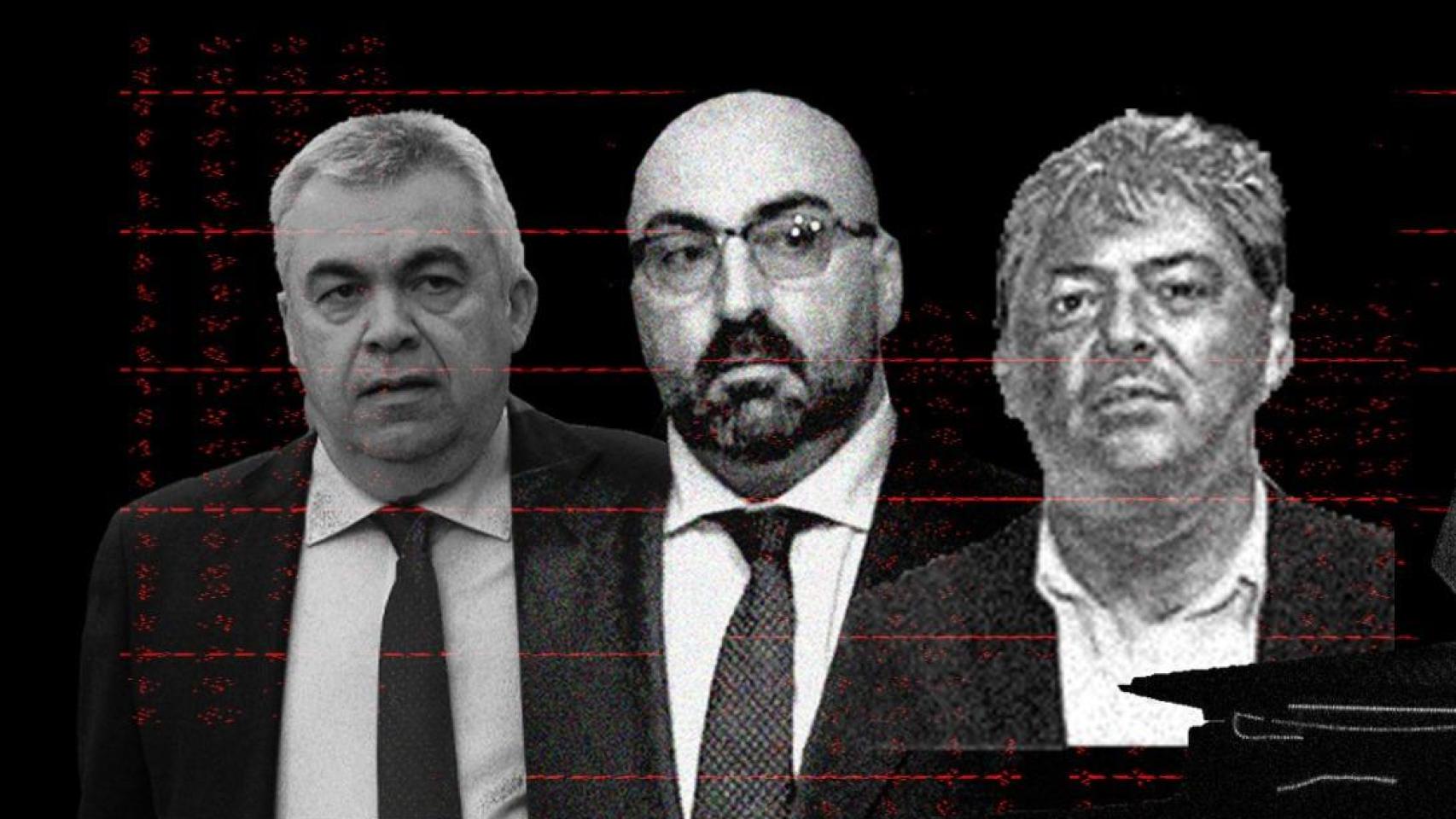 Santos Cerdán, Koldo García y Antxón Alonso.