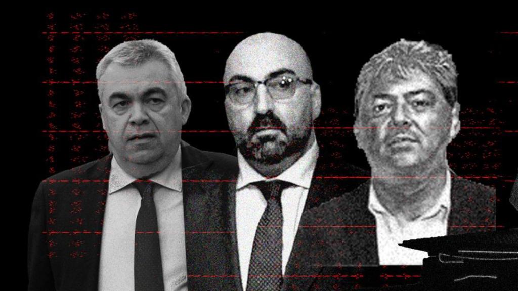 Santos Cerdán, Koldo García y Antxón Alonso.