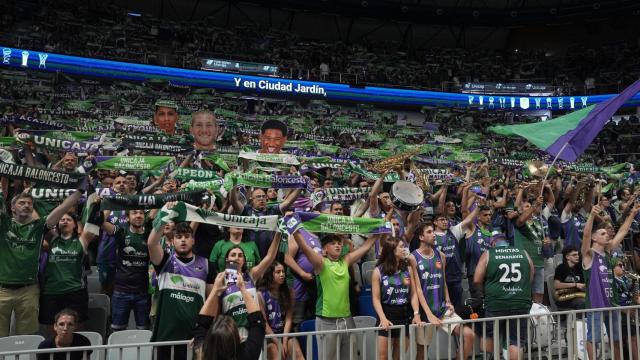 La afición del Unicaja durante el Unicaja vs. Real Madrid de la semifinal de la ACB