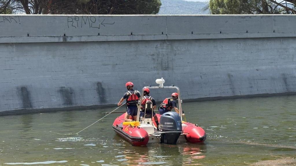 Los equipos de rescate en el pantano de San Juan.