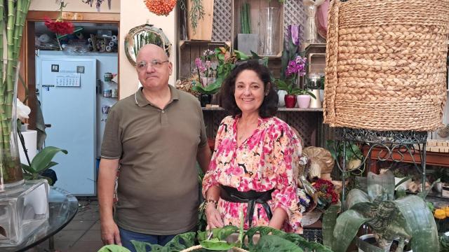 Miguel Ángel y Asun, de la floristería la Orquídea.