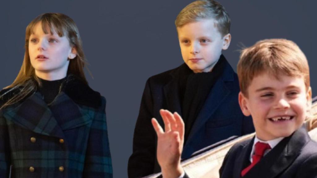 El príncipe Louis y Jacques y Gabriella de Mónaco, en un montaje de EL ESPAÑOL.