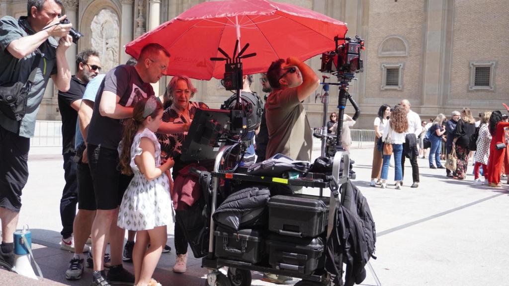 Miguel Ángel Lamata y Luisa Gavasa revisando la grabación.