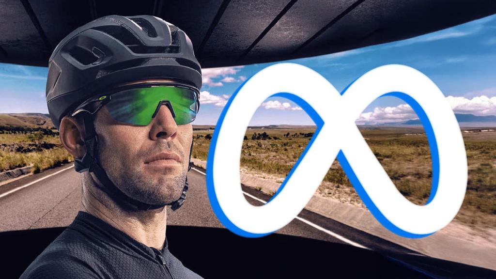 Fotomontaje con el logo de Meta y las gafas de Oakley.
