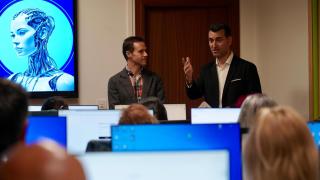 David Esteban y la nueva aula de la Diputación de Valladolid