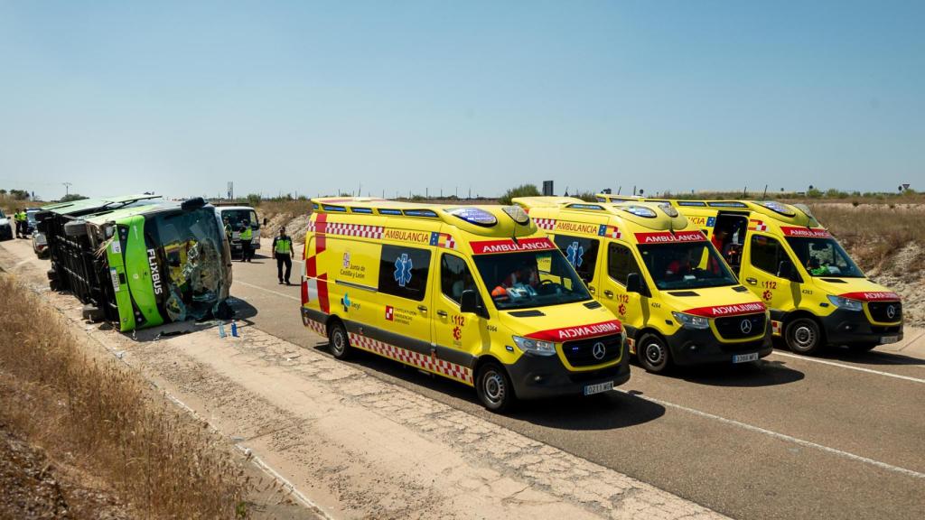 Las ambulancias en el lugar del accidente