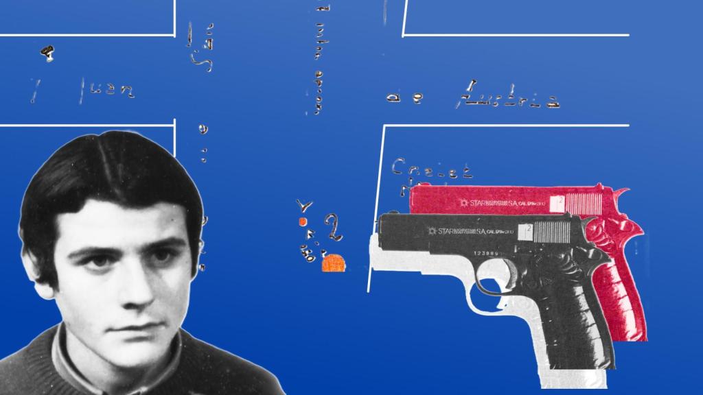 Teófilo del Valle, en una imagen de la época, y el plano de la calle donde le mataron.