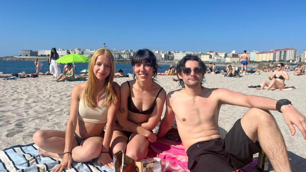 Un grupo de amigos en Riazor