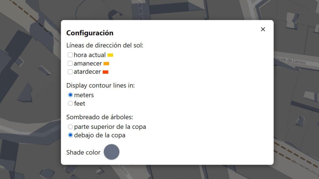 Configuración de Shademap