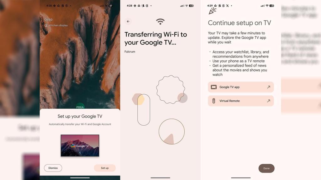 Los nuevos pasos de configuración de Google TV