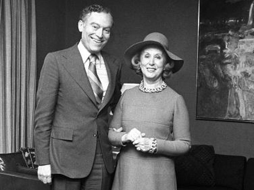 Estée Lauder con su hijo, en una foto de archivo.
