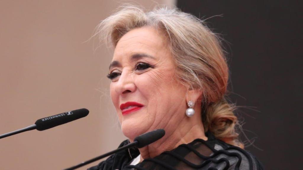 Esther Esteban durante su intervención en el Enclave Corpus.