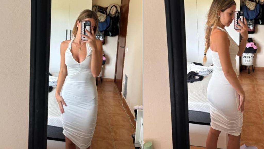 La hermana de Melyssa Pinto con el vestido en cuestión.