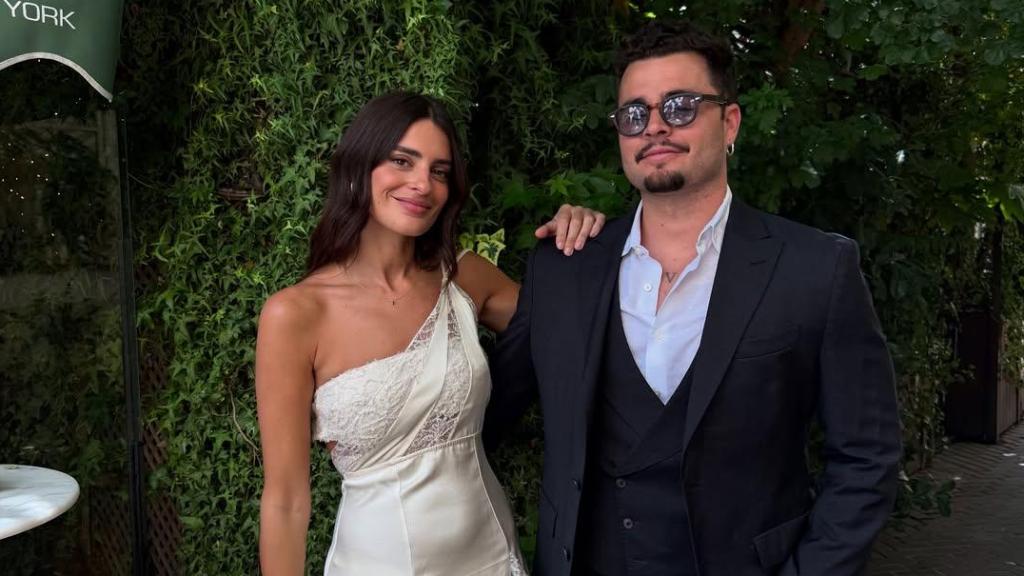 Susana Molina y Guille Valle en la boda civil.