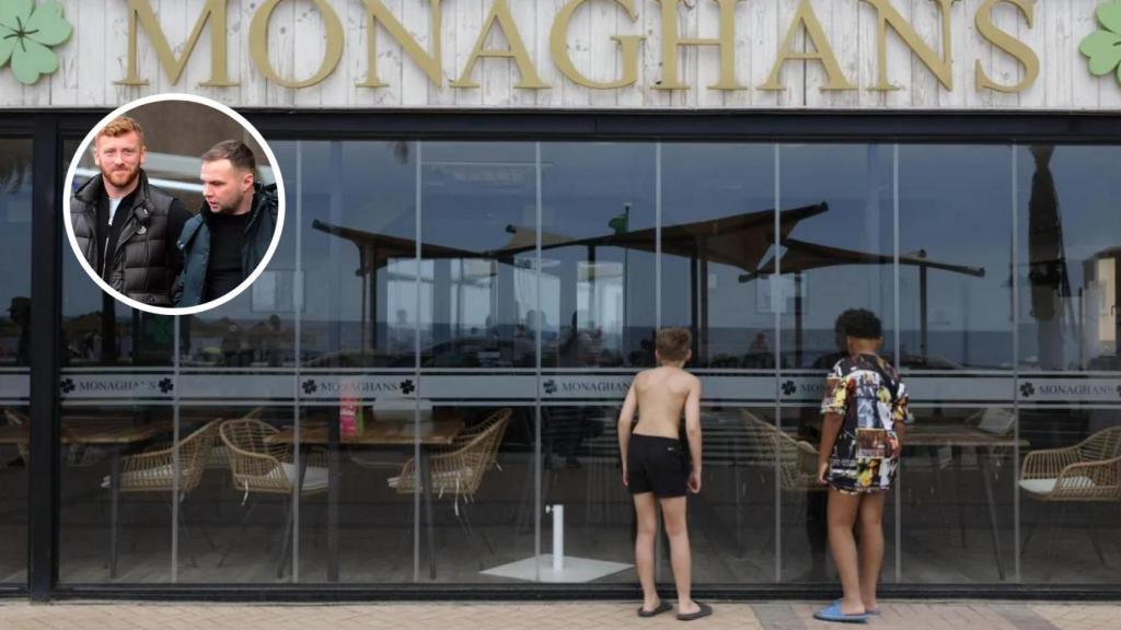 Un montaje con los asesinados y el lugar de los hechos.