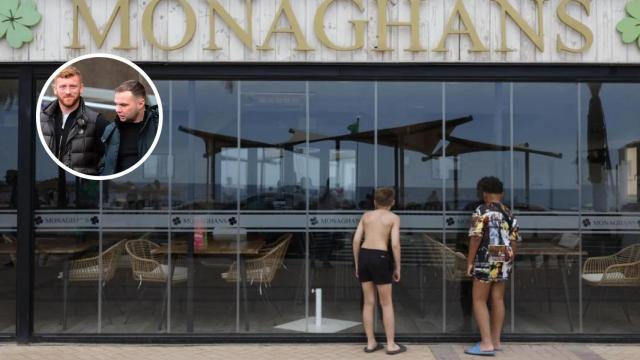 Un montaje con los asesinados y el lugar de los hechos.