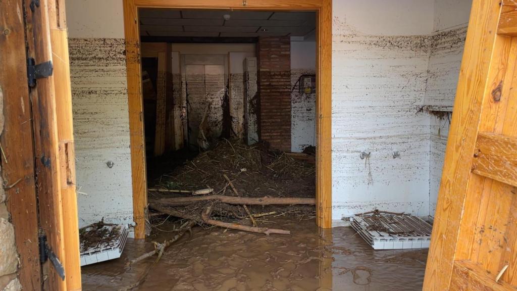 Vivienda destrozada tras las tormentas en la provincia de Zaragoza