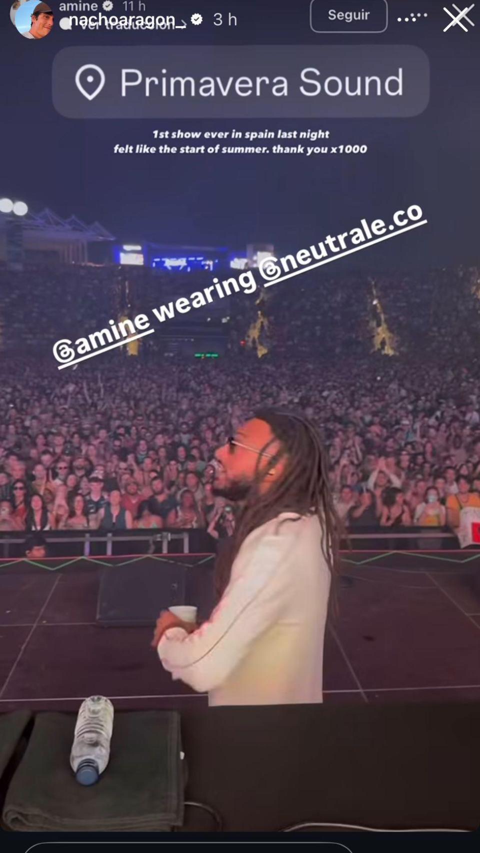 El rapero Aminé vistiendo Neutrale en el Primavera Sound 2025.