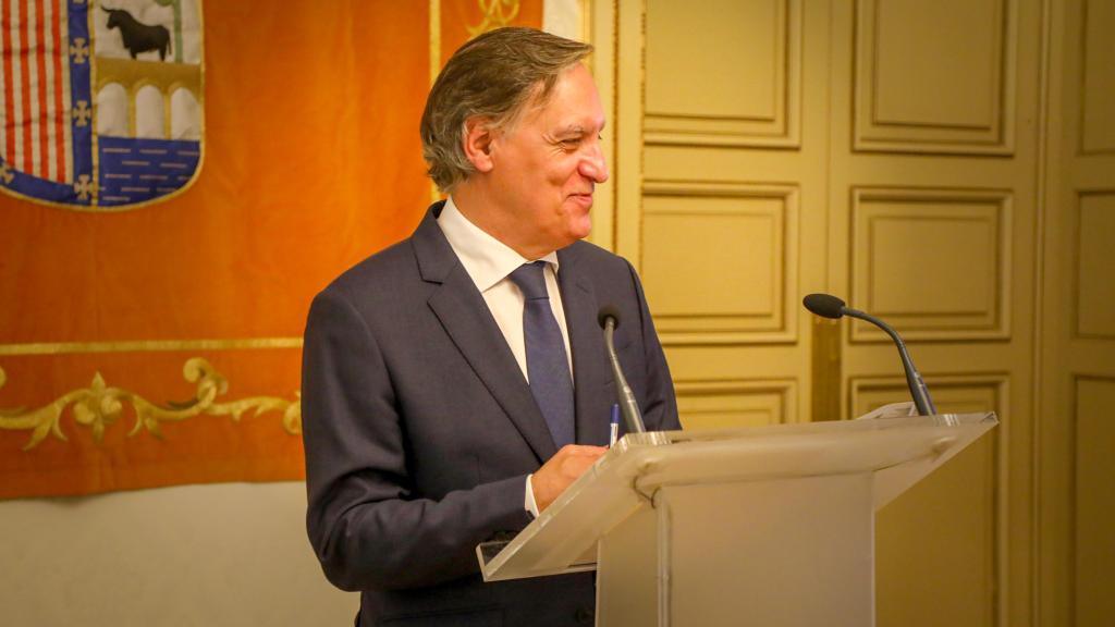 El alcalde de Salamanca, Carlos García Carbayo, durante la presentación del balance