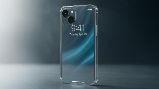 Imagen conceptual de un iPhone de cristal.