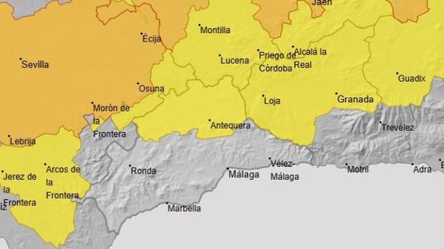 El mapa de avisos de la Aemet de este miércoles.