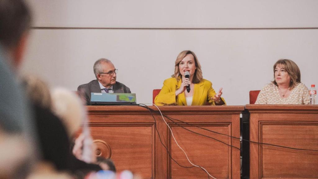 Pilar Alegría, este martes en Zaragoza.