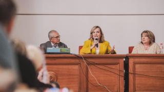 Pilar Alegría, este martes en Zaragoza.