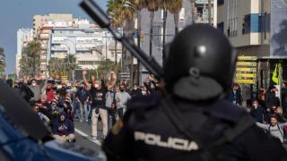 Protestas durante la huelga del sector del metal en Cádiz en 2021